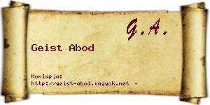 Geist Abod névjegykártya